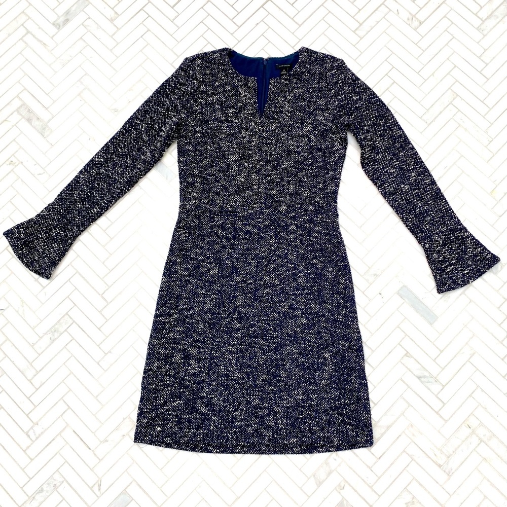 [Ann Taylor] Navy blue and white dress, 3/4 sleeve